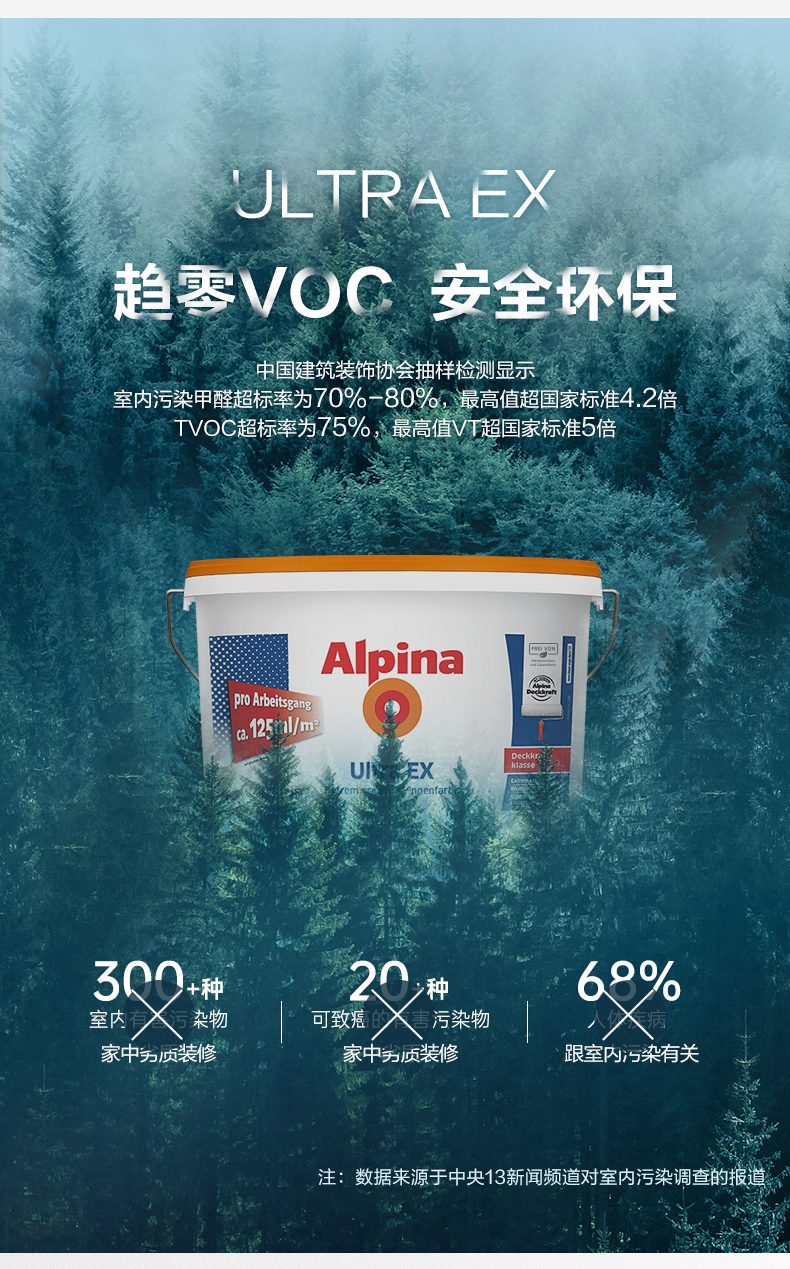 德国进口墙面漆趋零voc 安全环保